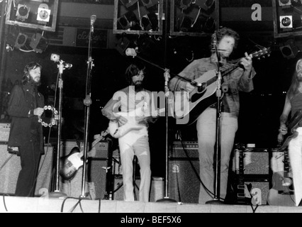 George Harrison, Ringo Starr and Bob Dylan perform Stock Photo