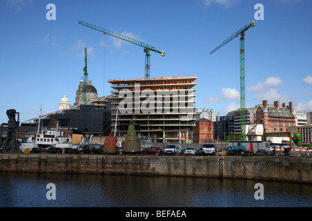building of the new museum of liverpool life urban waterfront regeneration at the albert dock liverpool merseyside england uk Stock Photo