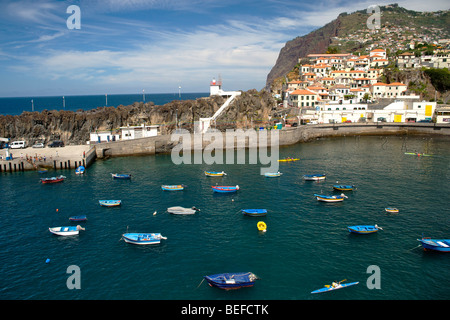 View of Camara de Lobos, a village and port on the island of Madeira. Stock Photo