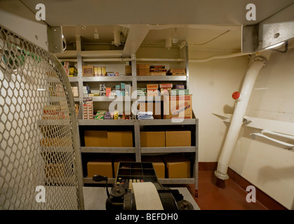 The commissary of the USS North Carolina battle ship Stock Photo