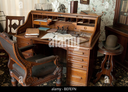 Personal desk of Frederick Douglass in side his Cedar Hill home in Anacostia, Washington DC Stock Photo