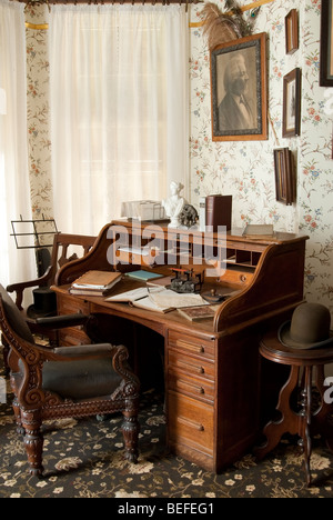 Personal desk of Frederick Douglass in side his Cedar Hill home in Anacostia, Washington DC Stock Photo