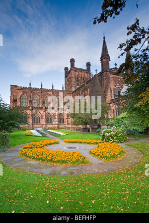 Chester Cathedral and Gardens in Summer, Chester, Cheshire, England, UK Stock Photo