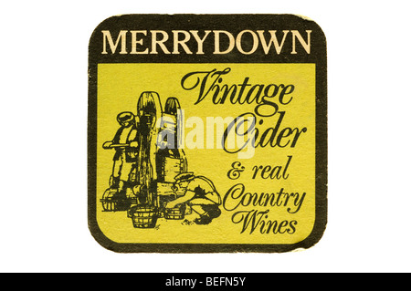 merry down vintage cider and real country wines beer mat Stock Photo