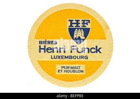 bieres henri funck luxenbourg pur malt et houblon Stock Photo