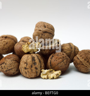 Pile of walnuts. Studio. Stock Photo