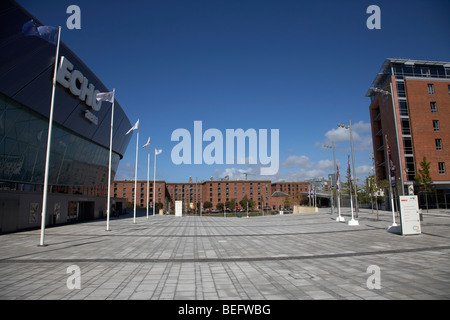 liverpool echo arena and jurys inn hotel liverpool kings waterfront merseyside england uk Stock Photo