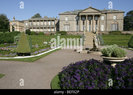 Estate of Tatton Park, England. The 18th century Samuel Wyatt designed Tatton Park Neoclassical mansion house. Stock Photo