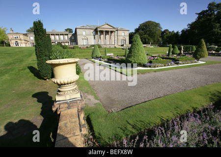 Estate of Tatton Park, England. The 18th century Samuel Wyatt designed Tatton Park Neoclassical mansion house. Stock Photo
