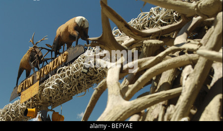 World's Largest Elk Horn arch  in Afton Wyoming gateway to Yellowstone National Park Stock Photo