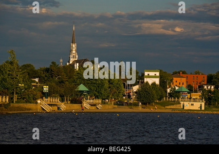 City of Magog on the shores of Lake Memphremagog  Eastern townships Province of Quebec canada Stock Photo