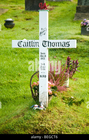 Grave of Caitlin Thomas wife of Dylan buried at the Parish Church of St ...