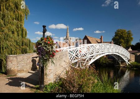England, Cambridgeshire, Godmanchester, Chinese bridge crossing River Great Ouse Stock Photo