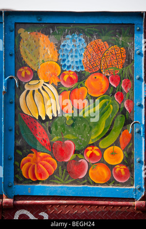 Design on truck at the Open air market in Old Dhaka Bangladesh Stock Photo