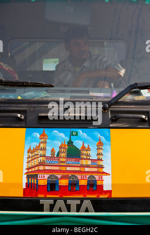 Mosque painted on a truck at the Open air market in Old Dhaka Bangladesh Stock Photo