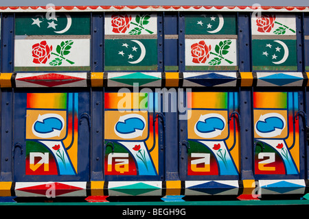 Design on truck at the Open air market in Old Dhaka Bangladesh Stock Photo