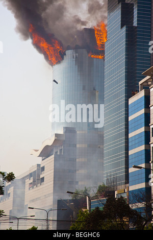 Bashundhara City Shopping Complex Building on Fire in Dhaka Bangladesh Stock Photo