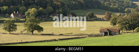 Panoramic view of Hambleden Village in the Thames Valley near Henley, Oxfordshire, Uk Stock Photo