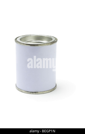 White tin can isolated on white background Stock Photo