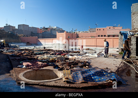 The Berber Tanneries, Marrakesh, Morocco Stock Photo