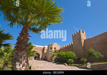 Gate and walls of the Oudaya Kasbah Rabat Morocco Stock Photo