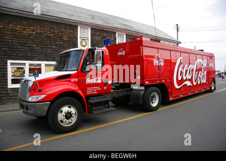 Coca Cola delivery truck in Cape Cod, New England, USA Stock Photo