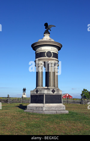 Monument to General Daniel Sickles and the New York Excelsior Brigade. Daniel Sickles was the commander of the Union 3rd Corp Stock Photo