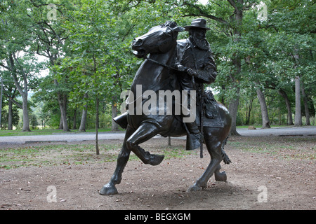 Monument to Confederate Lt. General James Longstreet , Commander of the Army of Northern Virginia's 1st Corp. Gettysburg, PA. Stock Photo