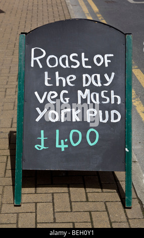 Cheap Pub Menu Sign Blackpool Lancashire England Stock Photo