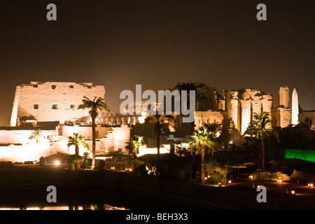 Light Show at Karnak Temple, Luxor, Egypt Stock Photo