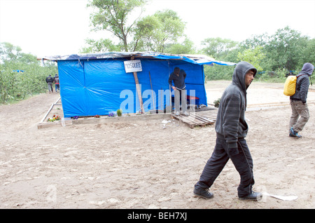 Calais, a mosque in the clandestine squatter camp known as the jungle Stock Photo