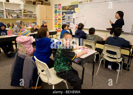 Gojahaven is a town in the far north of canada in 1000 where Inuits living. There is one primary school and one secondary school Stock Photo