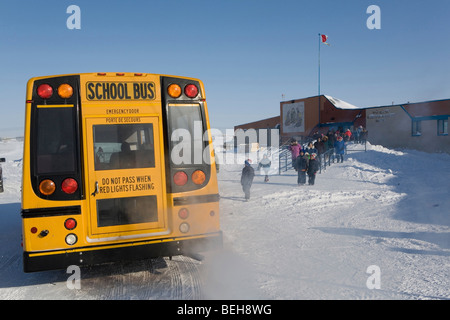 Gojahaven is a town in the far north of canada in 1000 where Inuits living. There is one primary school and one secondary school Stock Photo