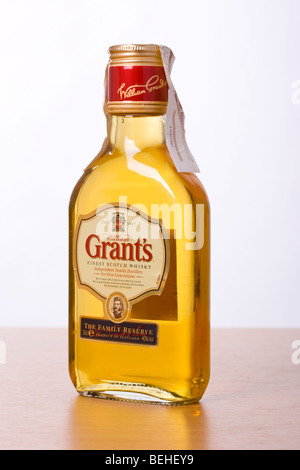 Half Bottle of Grant's Whiskey Stock Photo