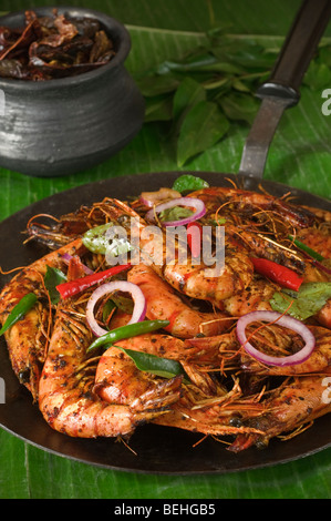 Shrimp or prawns fry South India Food Stock Photo