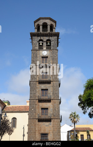 Tower of Iglesia de La Concepcion in La Laguna, Tenerife Spain Stock Photo