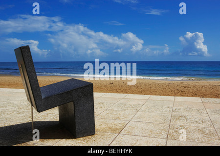 Stone chair in a hotel, Condado Plaza Hotel and Casino, San Juan, Puerto Rico Stock Photo