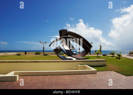 Stone monument in a hotel, Condado Plaza Hotel and Casino, San Juan, Puerto Rico Stock Photo