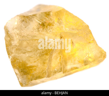 Rough uncut citrine crystal - yellow quartz Stock Photo
