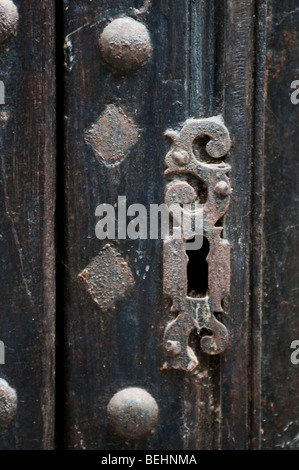 Old door, Saint Bauzille de Putois village, France Stock Photo