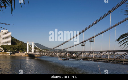 Bridge across the sea, Sao Vicente, Sao Paulo State, Brazil Stock Photo