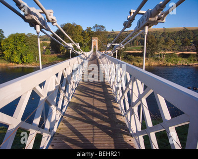 The chain bridge at Melrose in the Scottish Borders Stock Photo