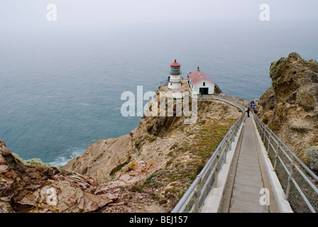 The lighthouse at Point Reyes National Seashore in California. Stock Photo