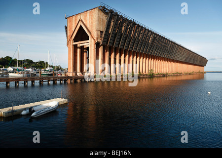 Historical Ore Dock in Lower Harbor on Lake Superior in Marquette Michigan USA low angle nobody none hi-res Stock Photo