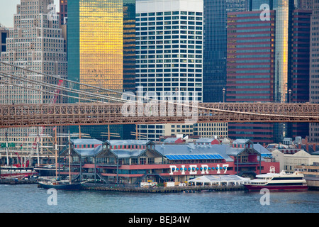 Pier 17, South Street Seaport in downtown Manhattan in New York City Stock Photo