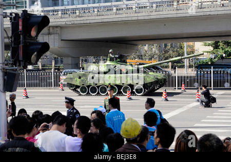 Military tanks, 99A leave the parade marking China's 60th anniversary of the People's Republic of China. 01-Oct-2009 Stock Photo