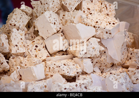 Torrone Italian Nougat Candy at the San Genarro Festival in Little Italy in New York City Stock Photo