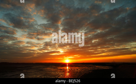 Sunset. Bedlams Bottom, The Shade, River Medway, Kent, England, UK. Stock Photo
