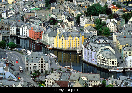View over the town Alesund from the hill Aksla, More og Romsdal, Norway Stock Photo
