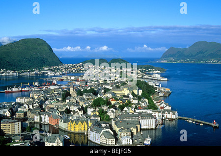 View over the town Alesund from the hill Aksla, More og Romsdal, Norway Stock Photo